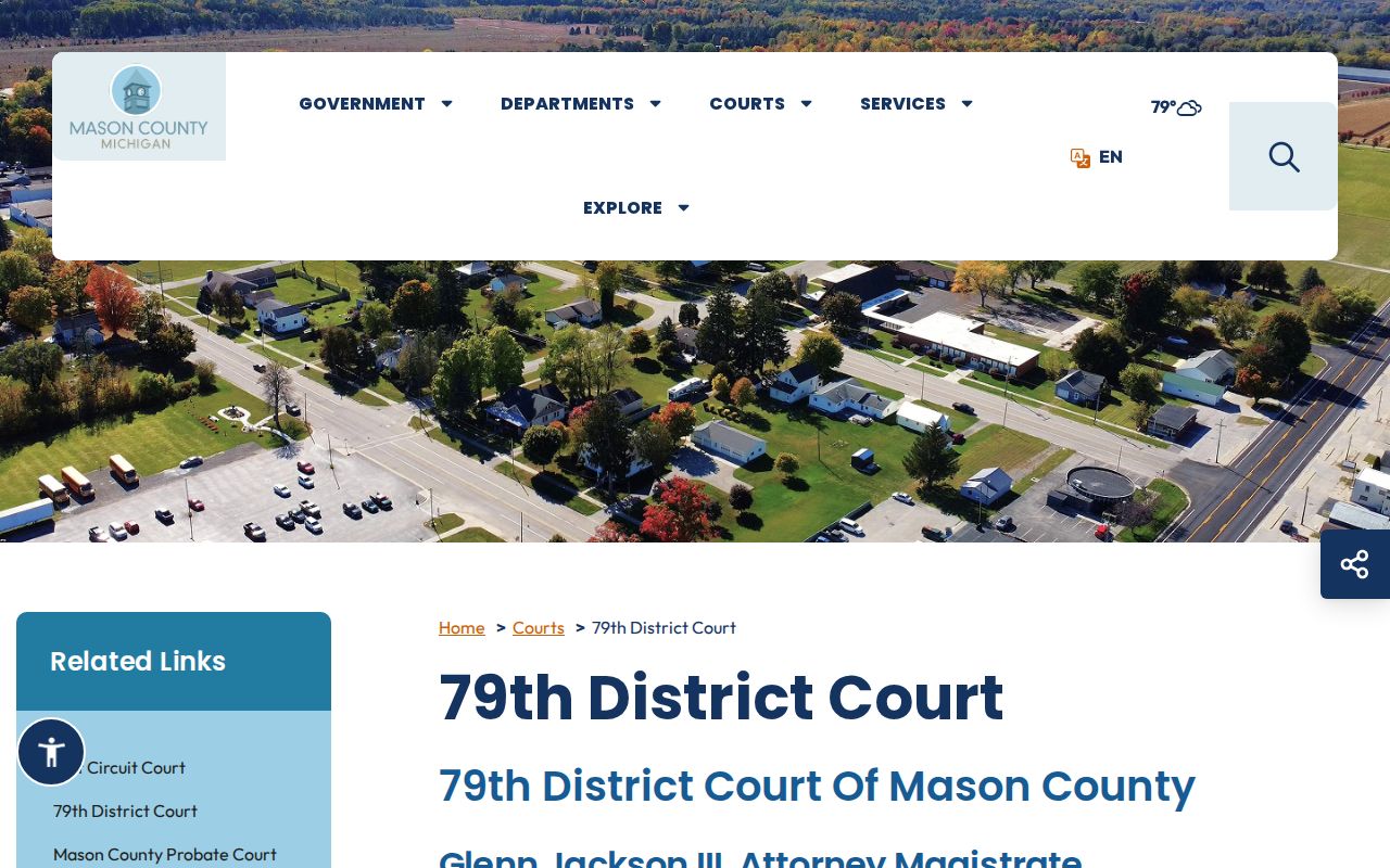 Michigan District Court records page from a representative court