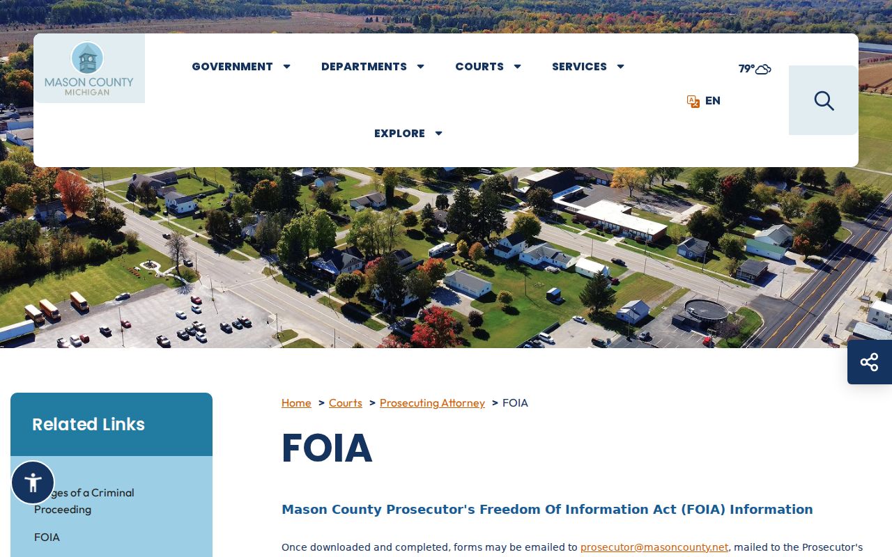 Michigan arrest records representative prosecutor FOIA request page